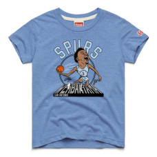 Подростковая San Antonio Spurs Victor Wembanyama Homage Light Blue Caricature Tri-Blend T-Shirt