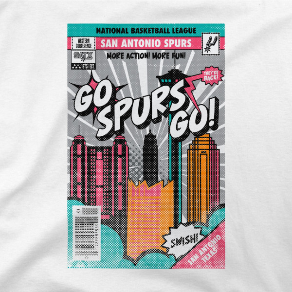 Футболка Unisex San Antonio Spurs Stadium Essentials White Comic Book Cover Urban