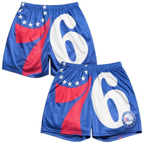 Шорты Philadelphia 76ers Chalk Line Blue Big Logo Retro