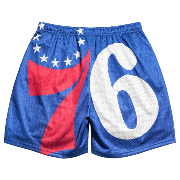 Шорты Philadelphia 76ers Chalk Line Blue Big Logo Retro