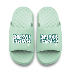 Unisex Detroit Pistons ISlide Seafoam Bubble Letters Motive Slide Sandals