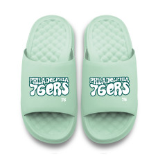 Unisex Philadelphia 76ers ISlide Seafoam Bubble Letters Motive Slide Sandals