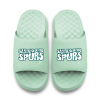 Unisex San Antonio Spurs ISlide Seafoam Bubble Letters Motive Slide Sandals