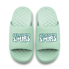 Unisex San Antonio Spurs ISlide Seafoam Bubble Letters Motive Slide Sandals