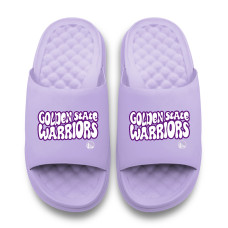 Unisex Golden State Warriors ISlide Lavender Bubble Letters Motive Slide Sandals