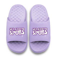 Unisex San Antonio Spurs ISlide Lavender Bubble Letters Motive Slide Sandals
