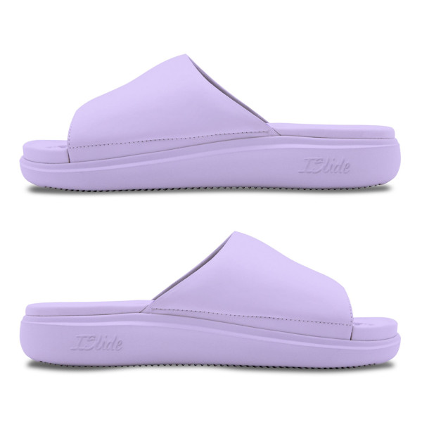 Unisex San Antonio Spurs ISlide Lavender Bubble Letters Motive Slide Sandals