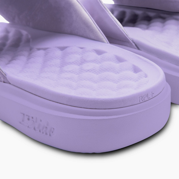 Unisex San Antonio Spurs ISlide Lavender Bubble Letters Motive Slide Sandals