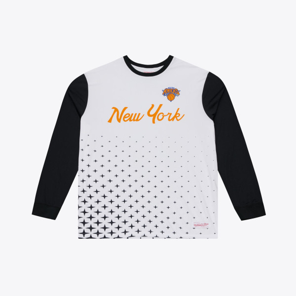 Джерси New York Knicks Mitchell & Ness White Long Sleeve Polo