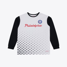 Джерси Philadelphia 76ers Mitchell & Ness White Long Sleeve Polo