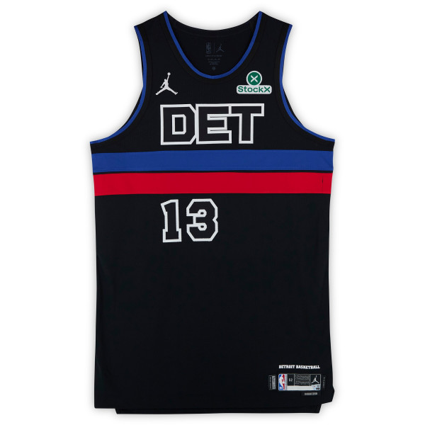 Isaac Jones Detroit Pistons Fanatics Authentic Player-Issued #13 Black Jordan Brand Jersey from the 2025-26 NBA Season - Size 52+6