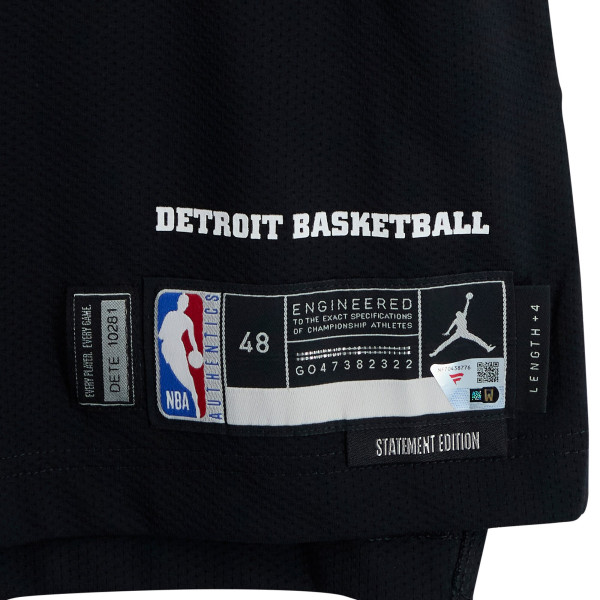 Chaz Lanier Detroit Pistons Fanatics Authentic Player-Issued #20 Black Jordan Brand Jersey from the 2025-26 NBA Season - Size 48+4
