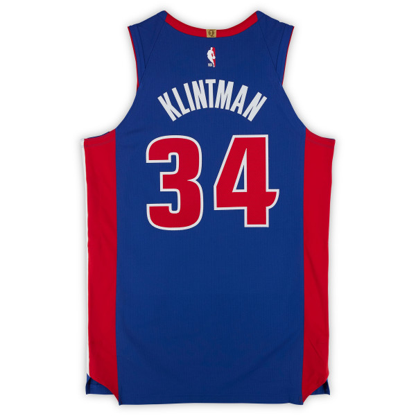 Bobi Klintman Detroit Pistons Fanatics Authentic Player-Issued #34 Blue Nike Jersey from the 2025-26 NBA Season - Size 50+4