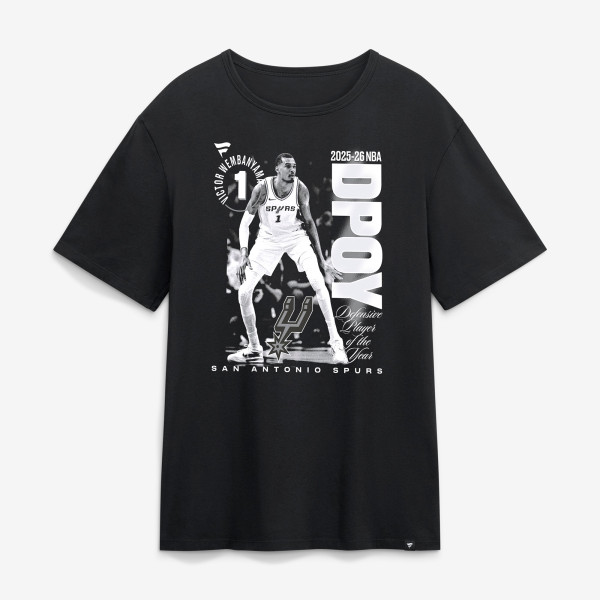 Футболка San Antonio Spurs Victor Wembanyama Black 2025-26 NBA Defensive of the Year Legacy