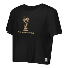 Женская Футболка FIFA World Cup 2026 Outerstuff Cropped World Trophy - Black