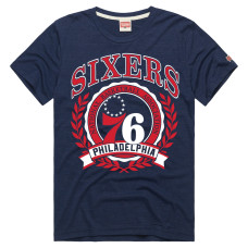 Футболка Unisex Philadelphia 76ers Homage Navy Crest Tri-Blend