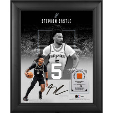Мяч с игры Stephon Castle San Antonio Spurs Facsimile Signature Fanatics Authentic Framed 11 x 14 Showcase Collage with a Piece of - Limited Edition of 250