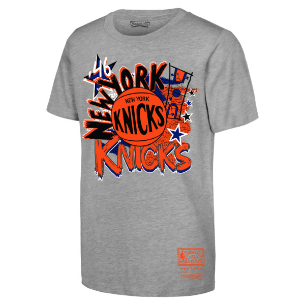 Детская New York Knicks Mitchell & Ness Heather Gray Play By Play T-Shirt
