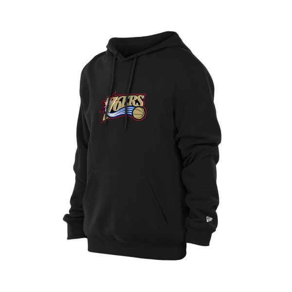 Толстовка Philadelphia 76ers New Era Black Front Back Logo