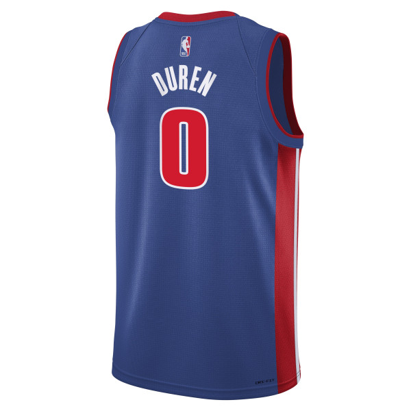 Подростковая Detroit Pistons Jalen Duren Nike Blue Swingman Jersey - Icon Edition