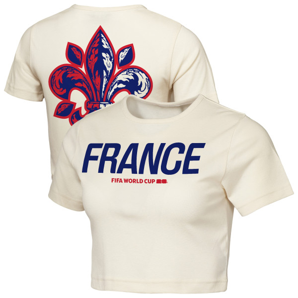 Женская Футболка France Outerstuff FIFA World Cup 2026 Elote Squad Cropped - Natural