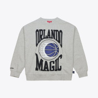 Женская свитшот Orlando Magic Mitchell & Ness Heather Gray 3.0 Logo Lightweight