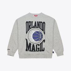 Женская свитшот Orlando Magic Mitchell & Ness Heather Gray 3.0 Logo Lightweight