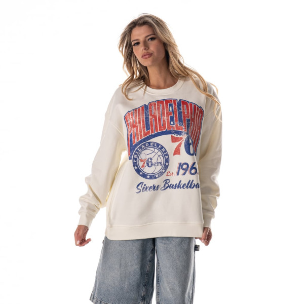 Свитшот Unisex Philadelphia 76ers The Wild Collective White Graphic Fleece