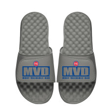 Unisex Detroit Pistons ISlide Gray Most Valuable Dad Slide Sandals
