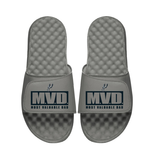 Unisex San Antonio Spurs ISlide Gray Most Valuable Dad Slide Sandals