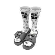 Unisex San Antonio Spurs ISlide Golf Dad Socks & Slide Sandals Bundle