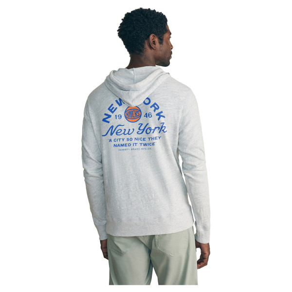 Толстовка New York Knicks FAHERTY Heather Gray Sunwashed Slub Lightweight