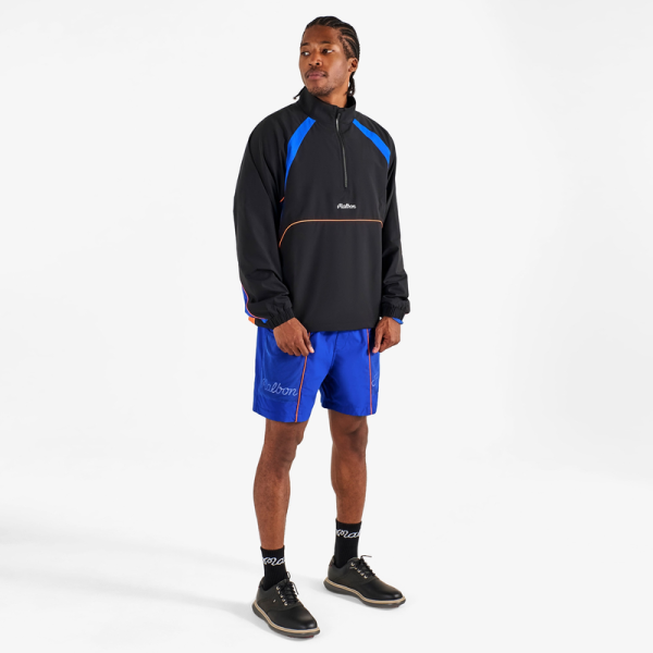 Куртка Malbon Golf x New York Knicks Black Baseline Raglan Quarter-Zip