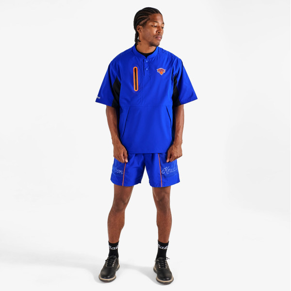 Malbon Golf x New York Knicks Blue Rucker Blade Button-Up Short Sleeve Windshirt