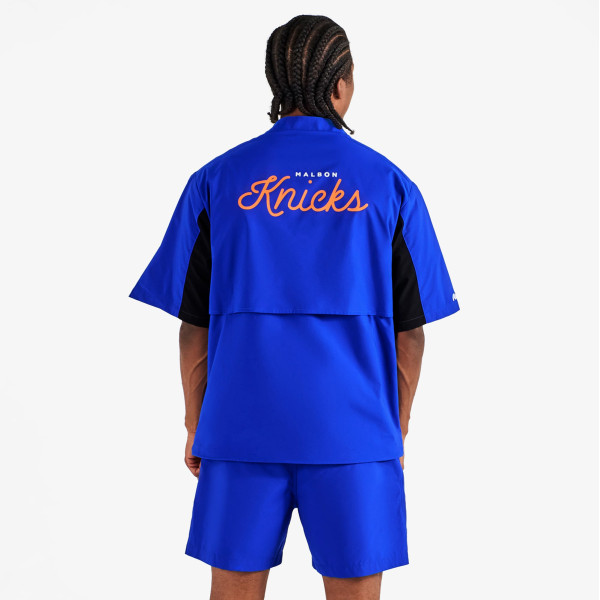 Malbon Golf x New York Knicks Blue Rucker Blade Button-Up Short Sleeve Windshirt