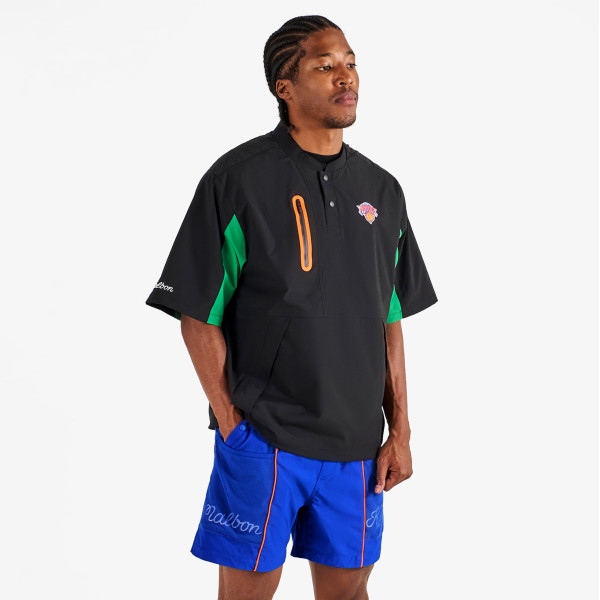 Malbon Golf x New York Knicks Black Rucker Blade Button-Up Short Sleeve Windshirt