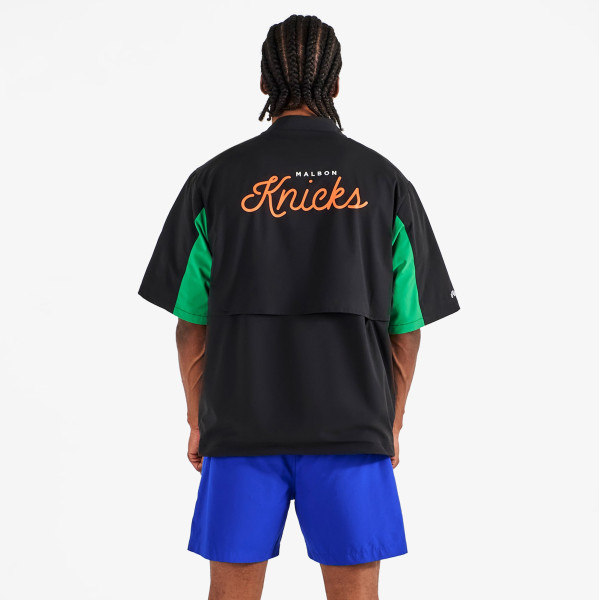 Malbon Golf x New York Knicks Black Rucker Blade Button-Up Short Sleeve Windshirt