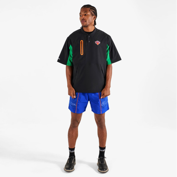 Malbon Golf x New York Knicks Black Rucker Blade Button-Up Short Sleeve Windshirt