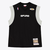 San Antonio Spurs Mitchell & Ness Black 2002-03 Black Authentic Sleeveless Shooting Shirt