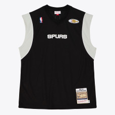 San Antonio Spurs Mitchell & Ness Black 2002-03 Black Authentic Sleeveless Shooting Shirt