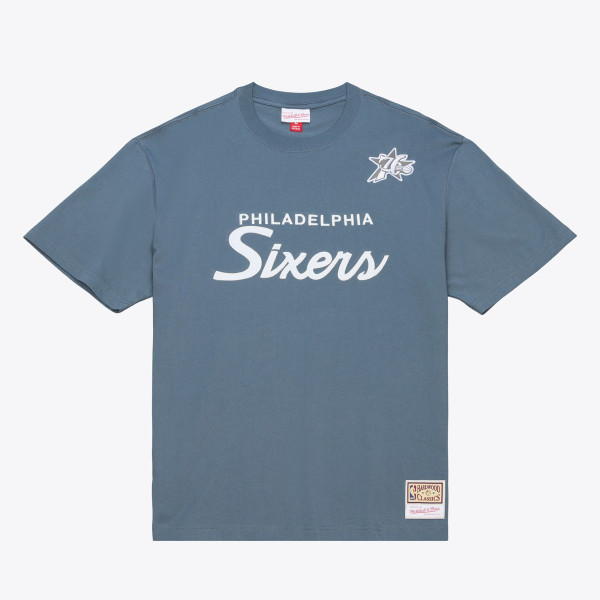 Футболка Philadelphia 76ers Mitchell & Ness Gray Thunderstorm Short Sleeve