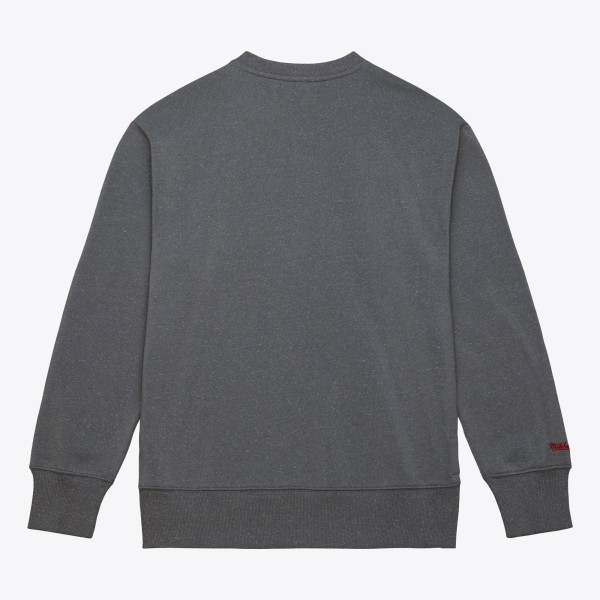 Philadelphia 76ers Mitchell & Ness Heather Gray Snow Washed Fleece Crewneck