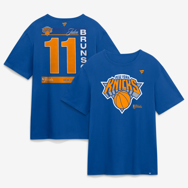 Футболка New York Knicks Jalen Brunson Blue 2026 NBA Finals Name & Number Legacy