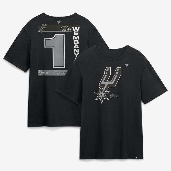 Футболка San Antonio Spurs Victor Wembanyama Black 2026 NBA Finals Legacy
