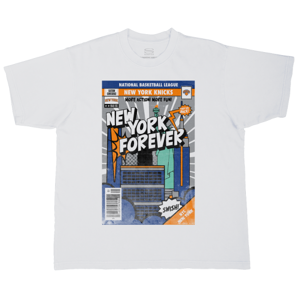 Футболка Unisex New York Knicks Stadium Essentials White Comic Book Cover Boxy