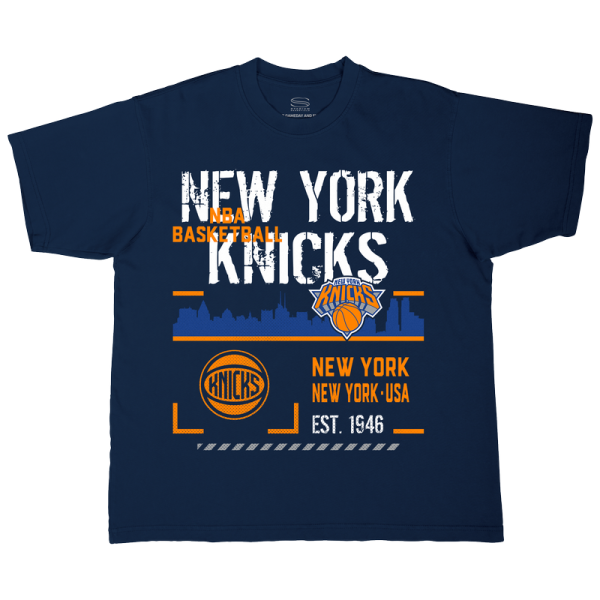 Футболка Unisex New York Knicks Stadium Essentials Navy Hideout Boxy