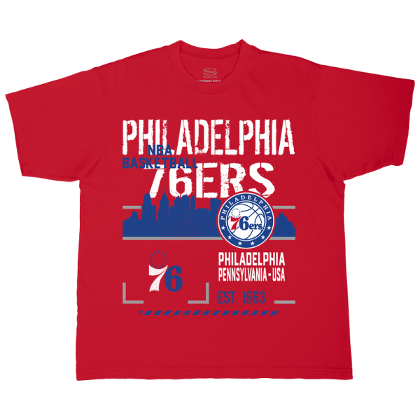 Футболка Unisex Philadelphia 76ers Stadium Essentials Red Hideout Boxy