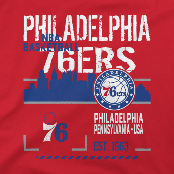 Футболка Unisex Philadelphia 76ers Stadium Essentials Red Hideout Boxy