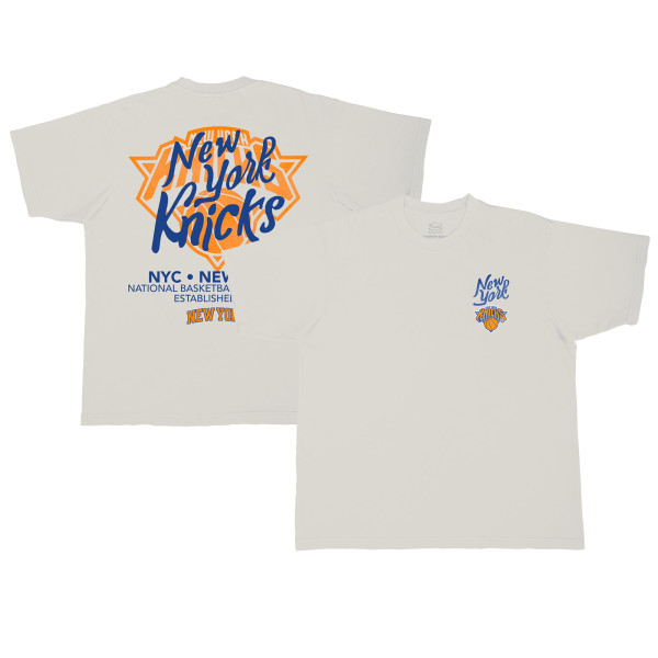 Футболка Unisex New York Knicks Stadium Essentials Cream Wall Script Boxy