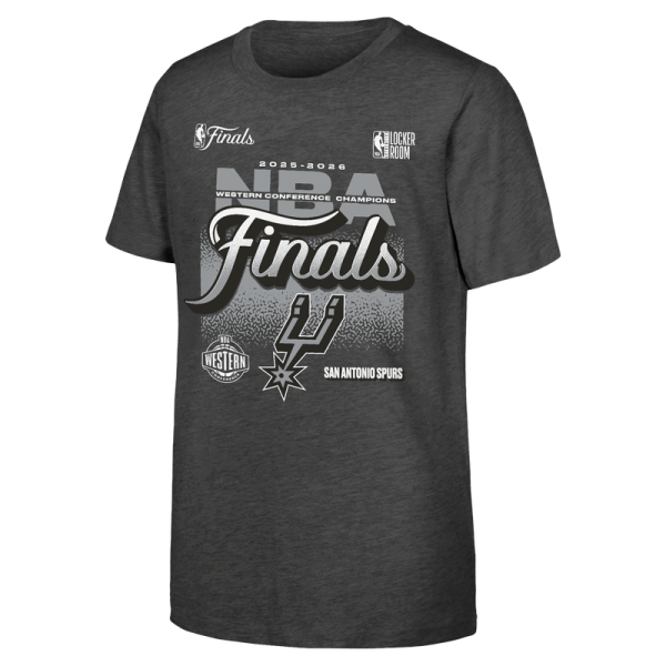 Подростковая San Antonio Spurs Outerstuff Charcoal 2026 NBA Western Conference Champions Authentic Locker Room T-Shirt